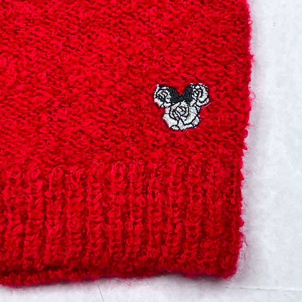Disney Theme Parks Minnie Mouse Icon Red Chenille Beanie Hat OS - Picture 3 of 7